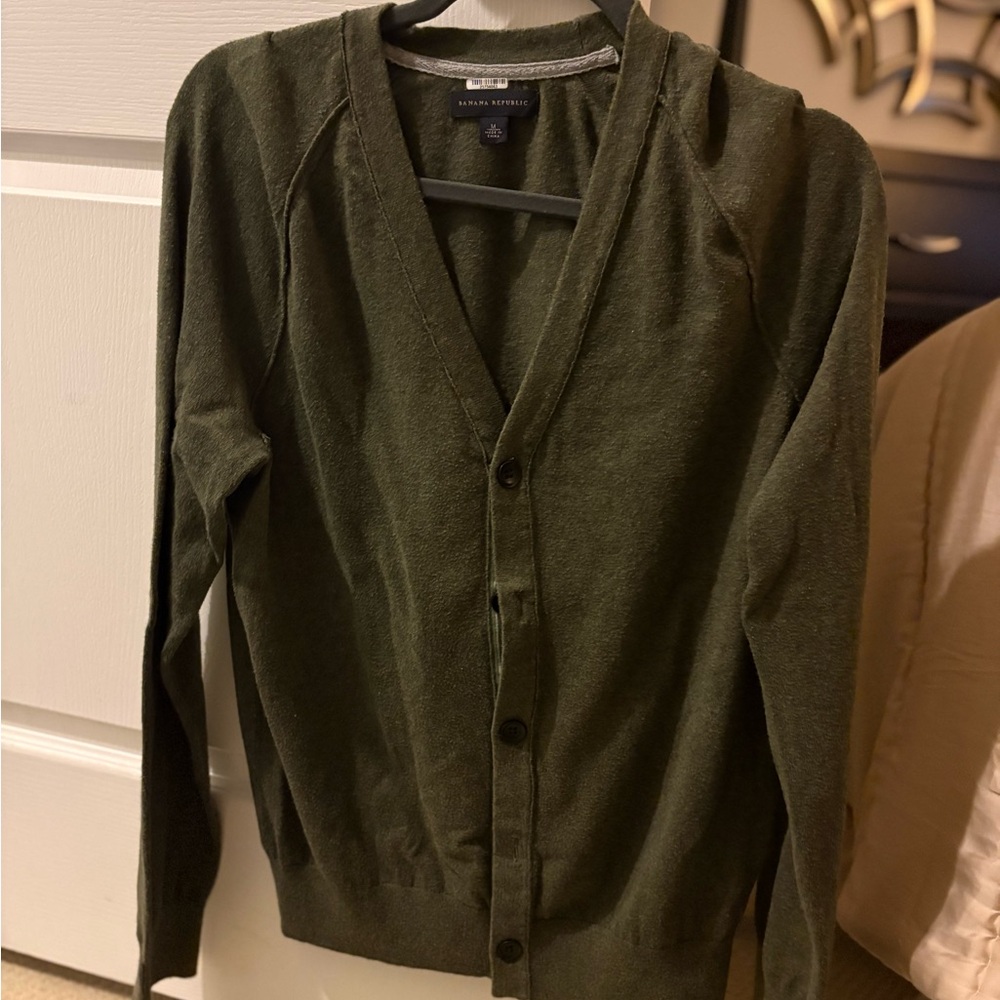 Banana Republic Olive Cardigan Sweater